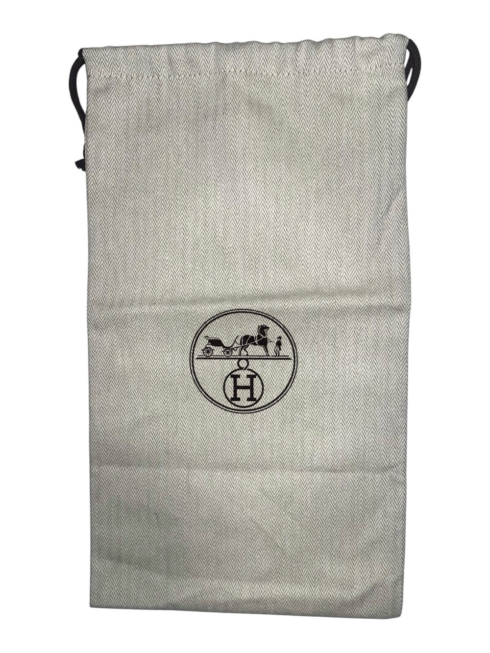 Hermès Herringbone Dust Bag 8x14 Brown Logo Authentic
